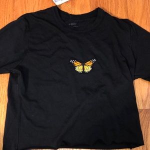 Brandy Melville Helen Butterfly Top Black